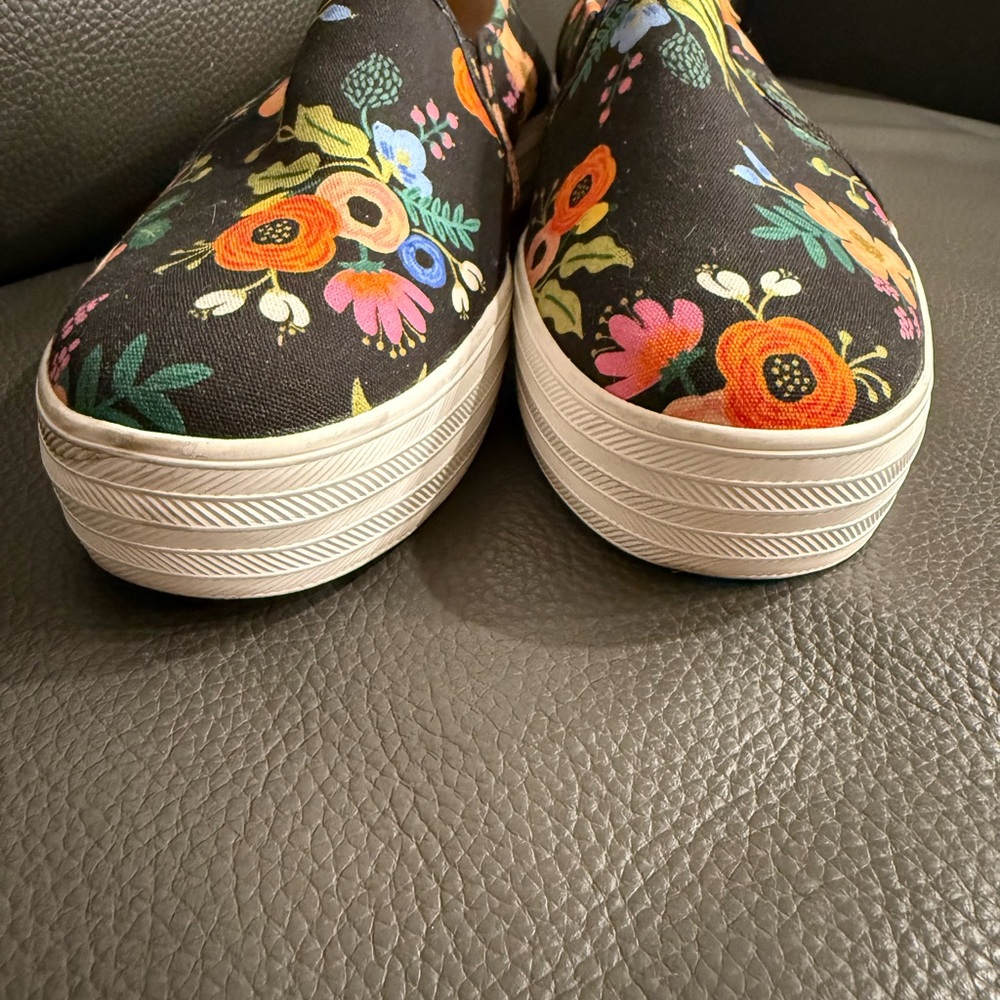Keds x Rifle Paper Co Shoes Womens 11 Floral Double Decker Slip On Sneakers - Picture 2 of 8